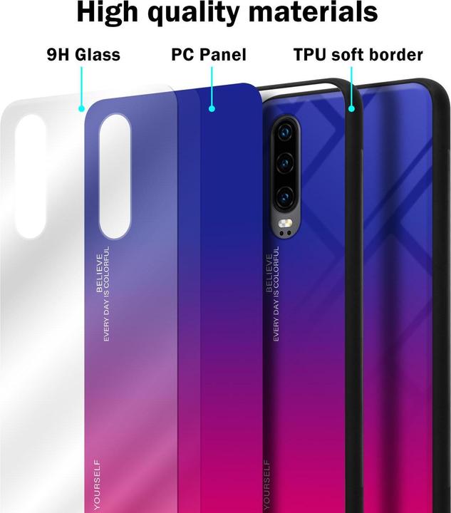 Actual product image Cadorabo TPU 2 colors glass cover (Huawei P30)