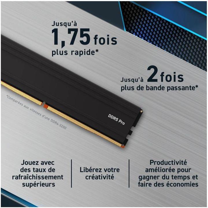 Image du produit Crucial Pro (1 x 48 Go, 5600 MHz, RAM DDR5, U-DIMM)