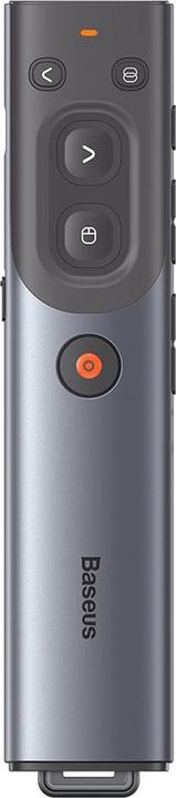 Actual product image Baseus Orange Dot Multifunctional remote control for presentation, with a red laser pointer - grey