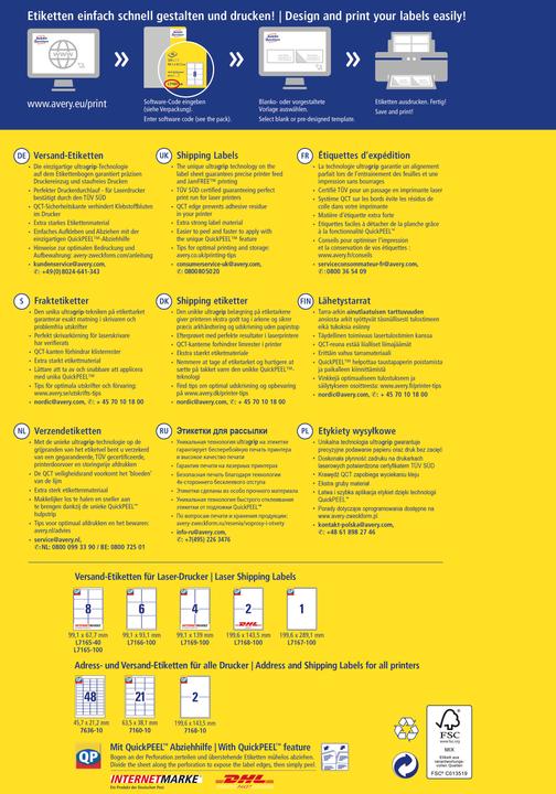 Produktbild Avery Versand-Etiketten, Home Office, Kleinpackung