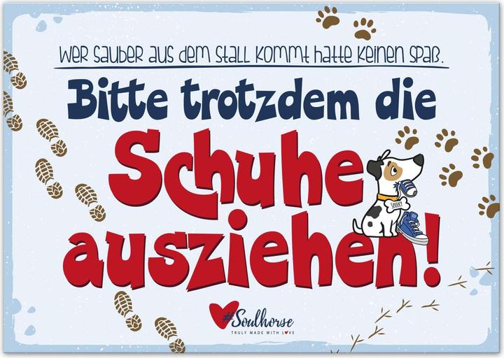 Produktbild Soulhorse “Schuhe ausziehen” Stallschild