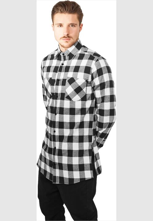 Immagine prodotto Urban Classics Camicia in flanella a quadri lunga con zip laterale (S)