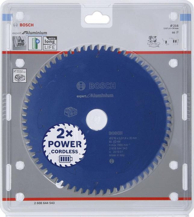 Image du produit Bosch Professional Zubehör Lame de scie circulaire Expert for Aluminium pour scies à batterie, 216 x 2/1,4 x 30, 66 dents