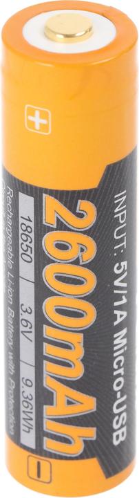Actual product image Fenix Akku 18650, mehrfach geschützt mit USB Ladefunktion, mit AccuCell AccuSafe (1 pcs., Device specific, 2600 mAh)