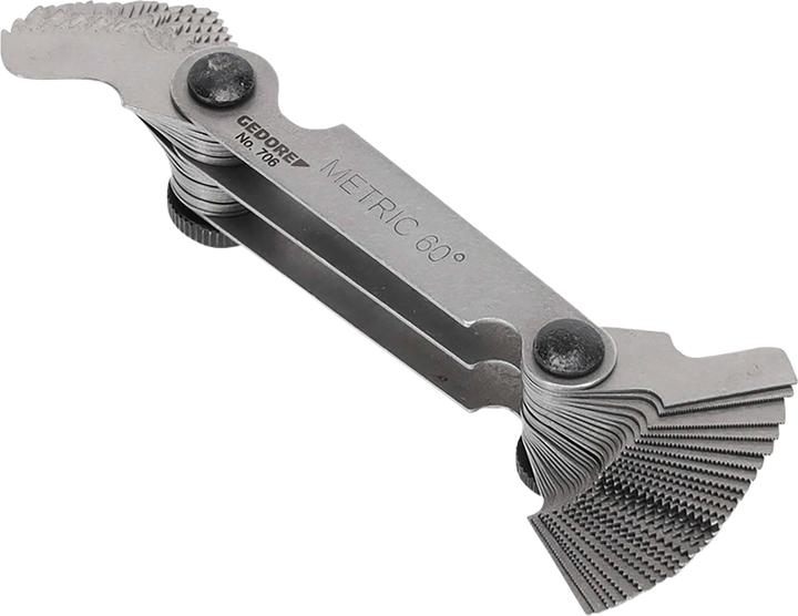 Produktbild Gedore Gewindelehre, 52 Blätter, Für metrische und Whitworth-Gewinde, Gut lesbare Grössen (7 cm)