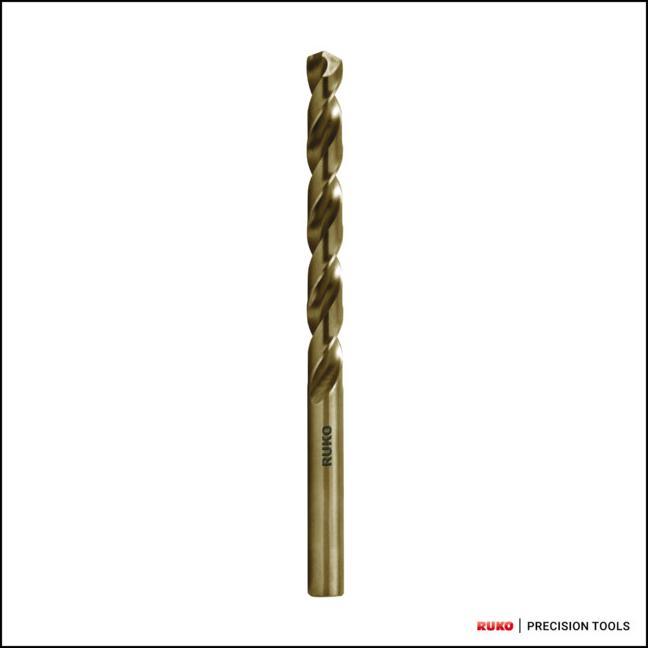 Immagine prodotto Ruko Punte elicoidali DIN 338 tipo INOX Ø nominale 4,1 mm HSS-Co5 profilo rettificato Oro gambo (4,1 millimetri)