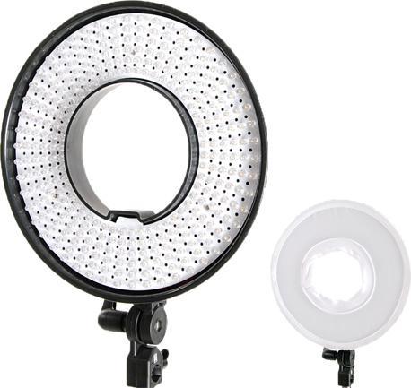 Produktbild Falcon Eyes Bi-Color LED Ringlampe Dimmbar DVR-300DVC auf 230V (Stableuchte)