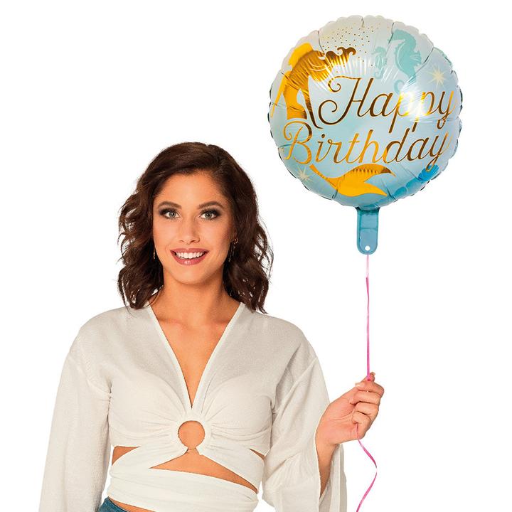 Produktbild Boland Folienballon Meerjungfrau Happy Birthday zweiseitig Ø 45cm (1 x)