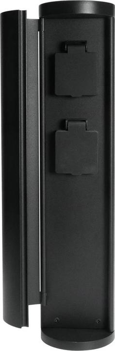 Actual product image Grafner Socket Pillar Black with 2 Outdoor Sockets Stainless Steel Garden Socket Energy Pillar Round