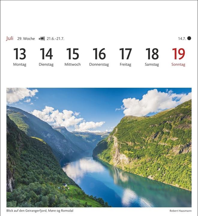 Produktbild Harenberg Norwegen Sehnsuchtskalender 2026 - Wochenkalender mit 53 Postkarten (Deutsch)