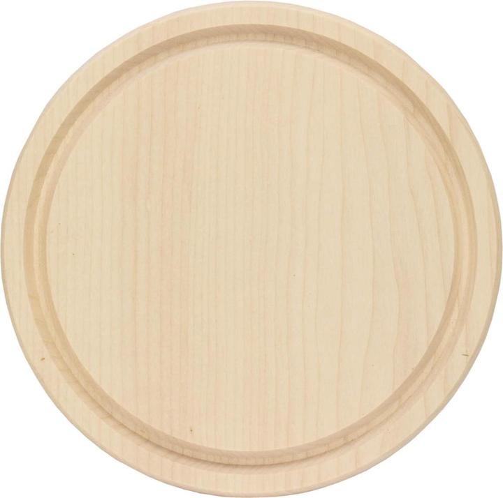 Produktbild trendmarkt24 Holz Brotzeitbrett Holz Ahorn Ø 24 cm rund 15mm Schinkenteller Schinkenbrett Schneidebr