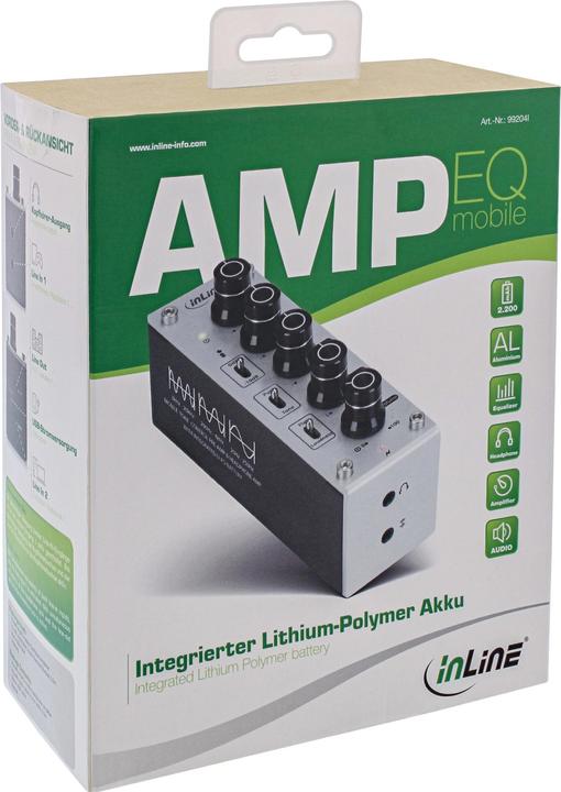 Actual product image InLine AmpEQ mobile (Tone control, gain switch, USB-DAC, Display, Microphones)