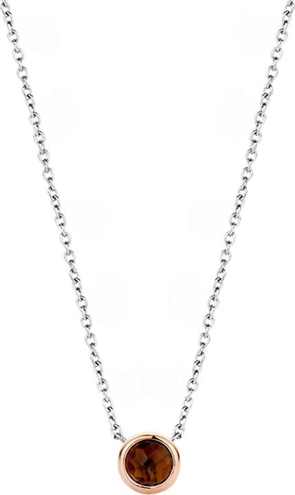Ti Sento Milano Collier Brauner Stein bicolor rosevergoldet 3895TB/42 (925 Sterling Silber, 48 cm)