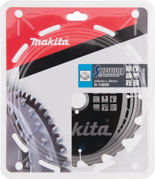Image du produit Makita B-13699 T.C.T. pjūklas 235X2.8X30mm 20° T16 SPECIALIZED statyboms