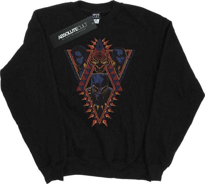 Black Panther Tribal Heads Baumwoll Sweatshirt
