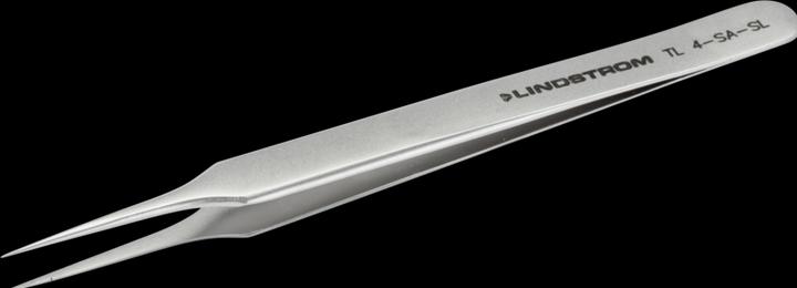 Actual product image Lindstrom Stainless Steel Tweezers ESD Protected Acid Resistant, Tip Straight, Fine, 110 mm