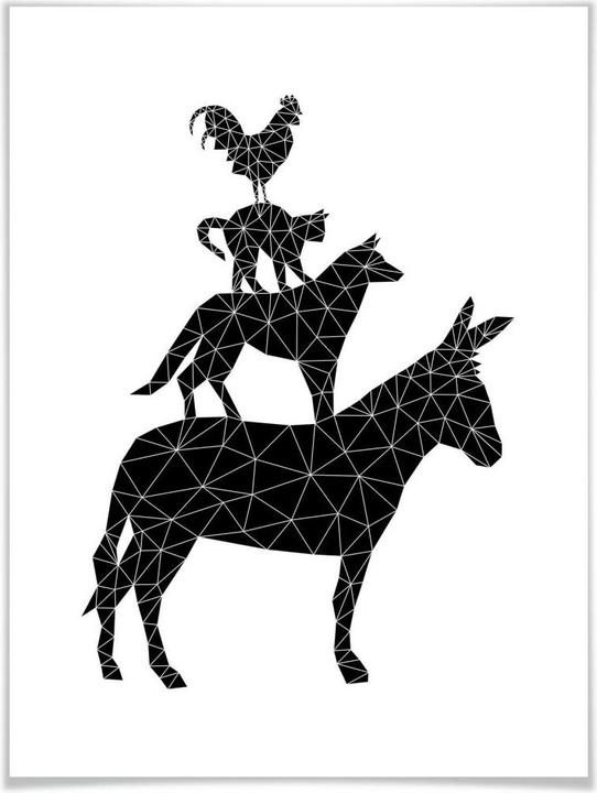Produktbild Trenddeko Geometric Bremer Stadtmusikanten (40 x 50 cm)
