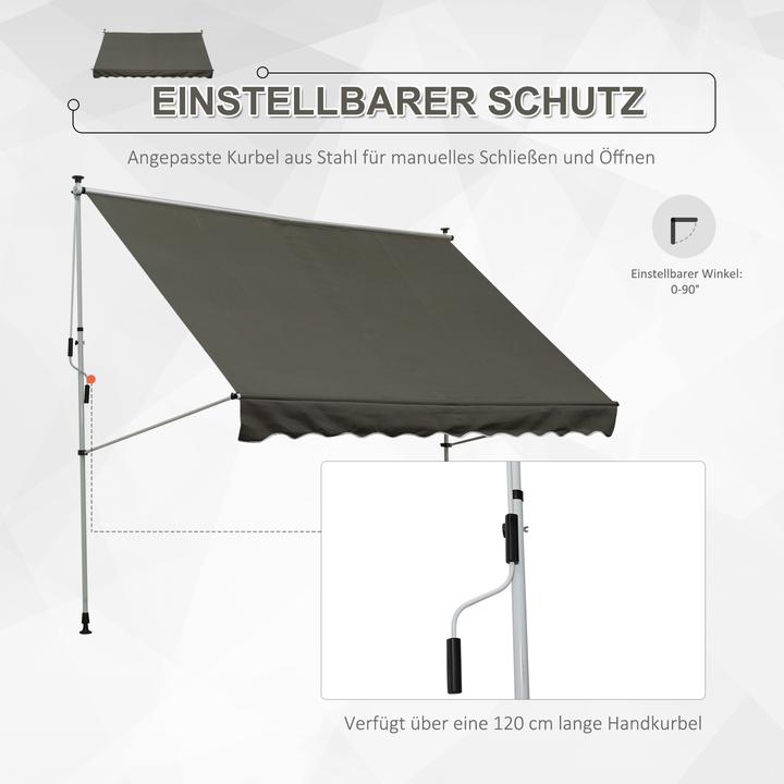 Produktbild Outsunny Klemmmarkise mit Faltarm (3 m)
