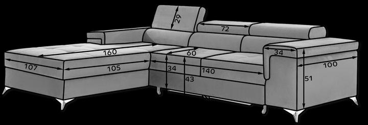 Actual product image ELTAP Ricardo (Corner sofa, 4-seater, Sofa bed)