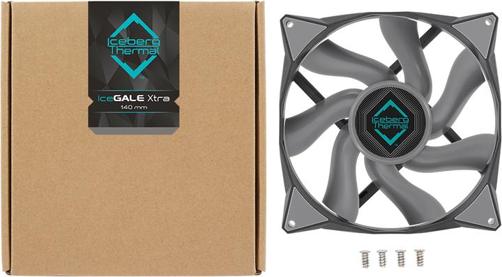 Actual product image Iceberg Thermal IceGALE Xtra computer case fan 14 cm gray 1 piece(s) (140 mm, 1 x)