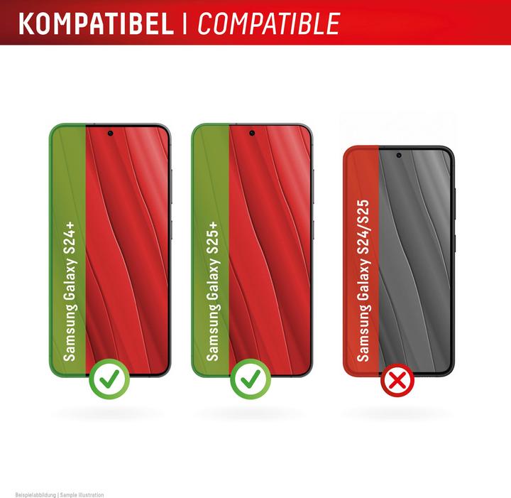 Actual product image Displex Real Glass, Full Cover Panzerglas (1 Piece, Samsung Galaxy S24+, Samsung Galaxy S25+)