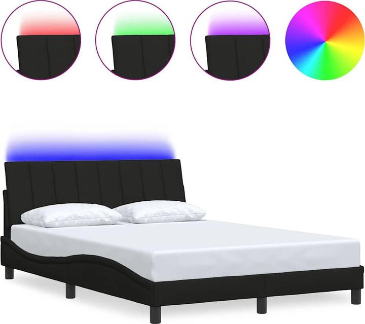 Produktbild VidaXL Bettgestell ohne Matratze Schwarz 140x190 cm Stoff Bettrahmen (135 x 190 cm)