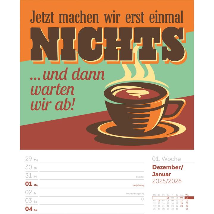 Produktbild Klartext Sprüchekalender - Wochenplaner Kalender 2026 (25 x 33 cm, Harter Einband, Deutsch)