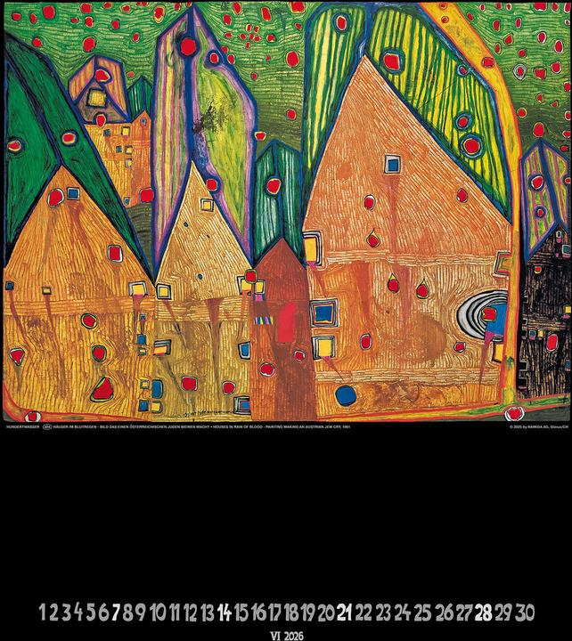 Produktbild Hundertwasser BILDKALENDER ART 49x65 (Harter Einband, Deutsch)
