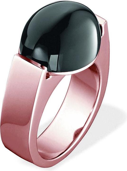 Xen Ring mit Onyx rosè vergoldet poliert