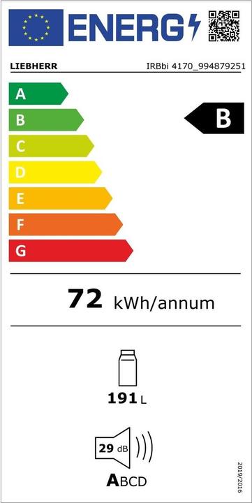 Energie-Label Liebherr IRBbi4170-22 Peak BioFresh (191 l)