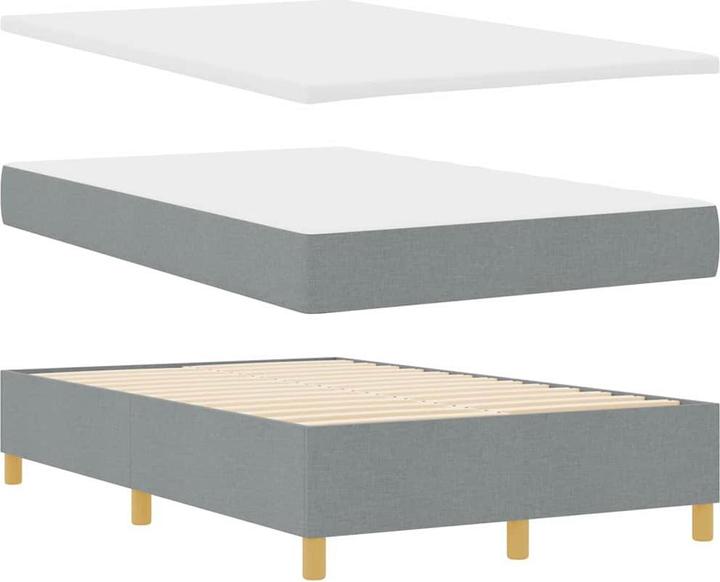 Actual product image VidaXL Box spring bed with mattress fabric light grey (120 x 200 cm)