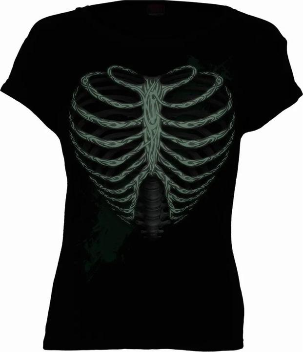 Immagine prodotto Spiral Maglietta con maniche a cappuccio Heart Ribs Glow In The Dark Donna/Ladies (L)