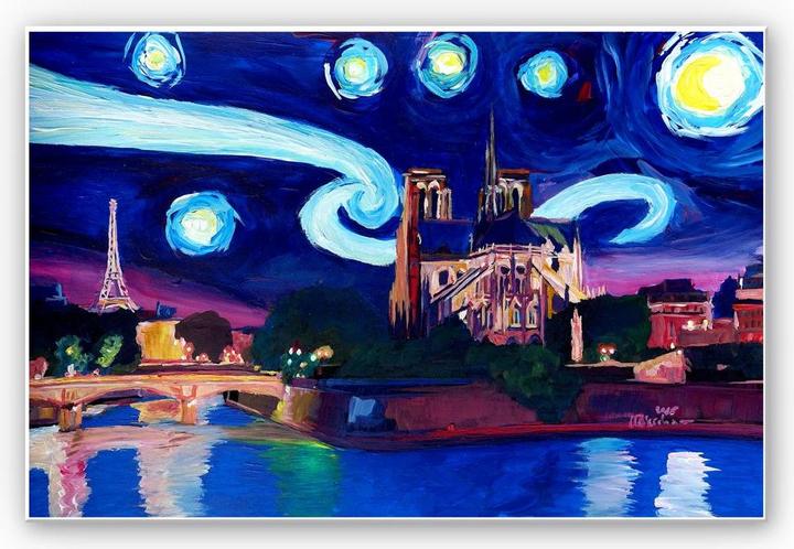 Actual product image Trenddeko Bleichner - Paris by night (45 x 30 cm)
