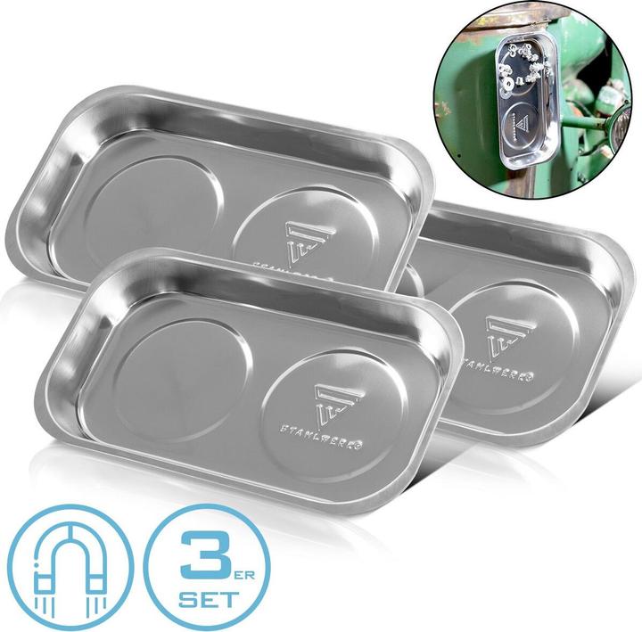 Immagine prodotto Stahlwerk Vassoio magnetico MS-28 ST set di 3 dischi magnetici adesivi 237 x 136 x 28 mm (3 x)