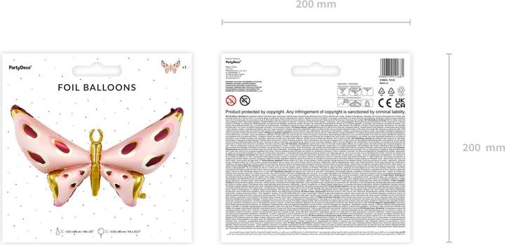 Produktbild Partydeco Folienballon Schmetterling (1 x)