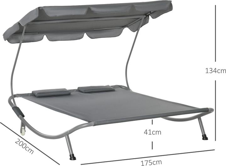 Produktbild Outsunny Doppelliege mit Dach (200 cm)
