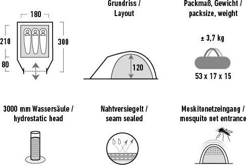 Produktbild High Peak Nevada 3.0 (Kuppelzelt, 3.70 kg, 3 Personen)