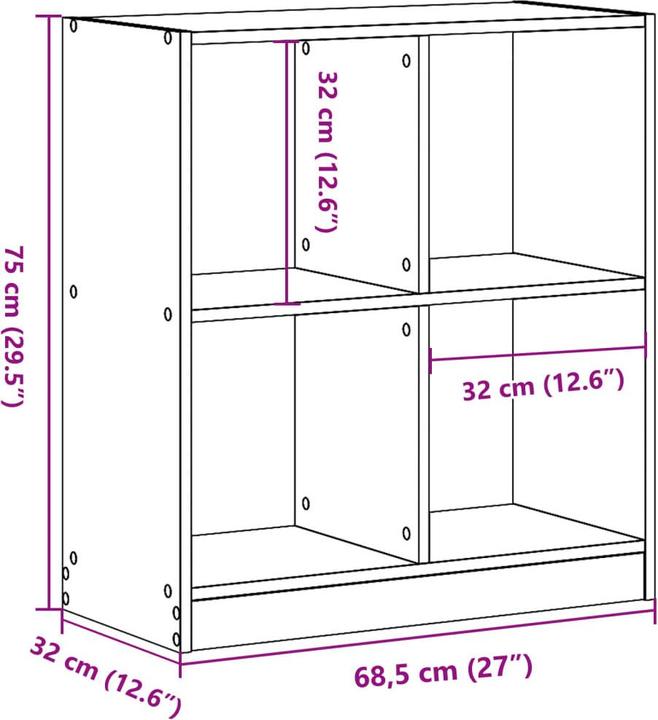 Actual product image VidaXL Bookshelf (68.5 x 32 x 75 cm)