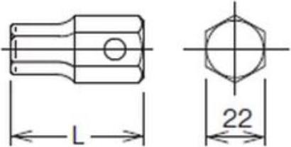 Image du produit Koken Embout de 22 mm pour vis à six pans creux de 17 mm (17 mm)