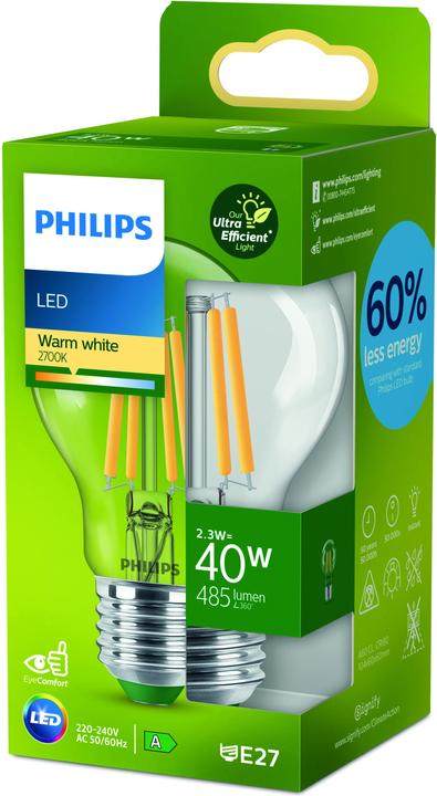 Immagine prodotto Philips LED classico (E27, 2.30 W, 485 lm, 1 x, A)