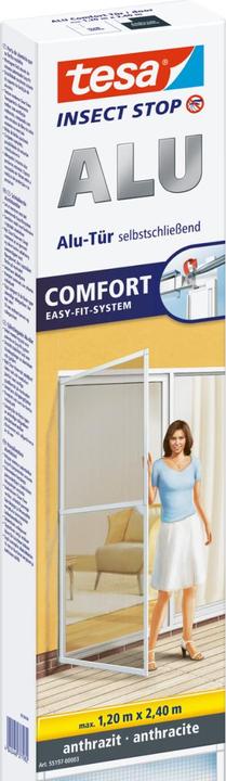 Produktbild tesa Insektenschutz Alu COMFORT für Türen, XL Insektengitter (120 x 240 cm)