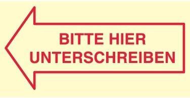 Produktbild Haftmarker gelb "BITTE HIER UNTERSCHREIBEN" 3x 50 Streifen