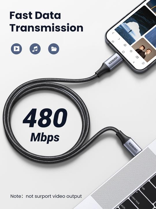 Actual product image Ugreen USB C — USB C (2 m, USB 2.0)