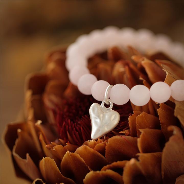 Immagine prodotto Andreani Bracciale con quarzo rosa autentico (8 cm, Pietre)