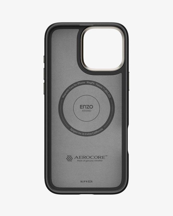 Actual product image Spigen Enzo Aramid Mag Magsafe case for iPhone 16 Pro Max 6,9" black/natural (Apple iPhone 16 Pro Max)