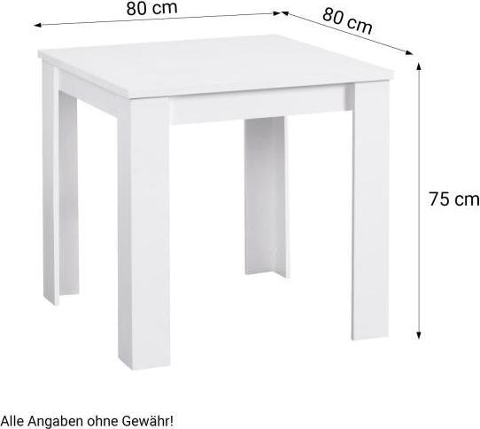 Produktbild Homestyle4u Essgruppe mit Esstisch und Stühlen (80 x 80 x 75 cm)