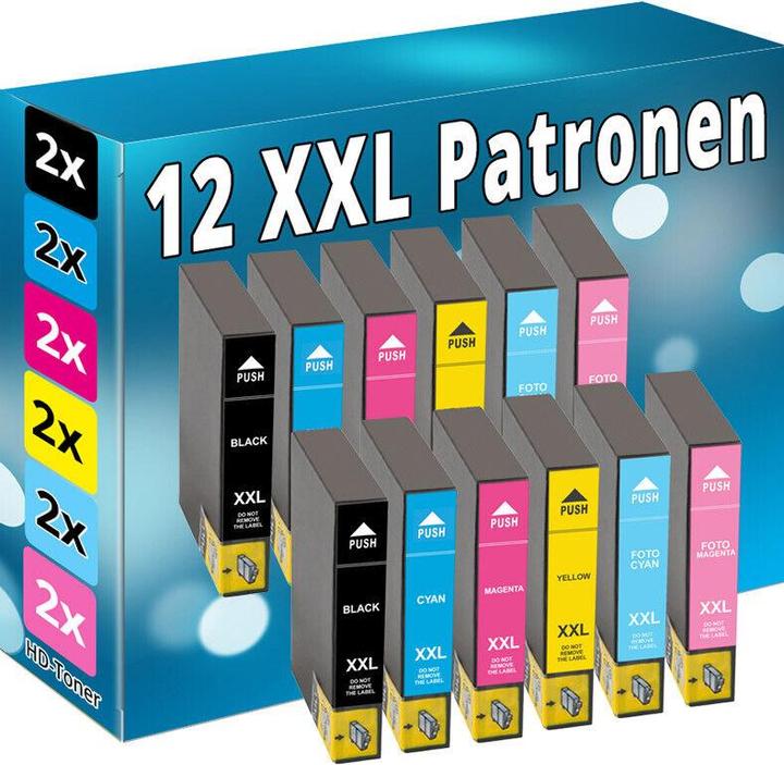 Produktbild Druckfuxx 12 Tinten Patronen für Epson Stylus Photo 1400 1500 W Drucker T0791 -