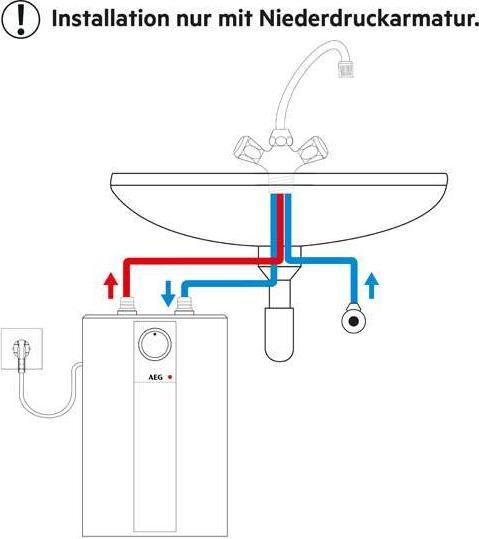 Produktbild AEG Haustechnik druckloser Kleinspeicher Huz 5 Basis, Untertischboiler 5 Liter Niederdruck, mit Stecker