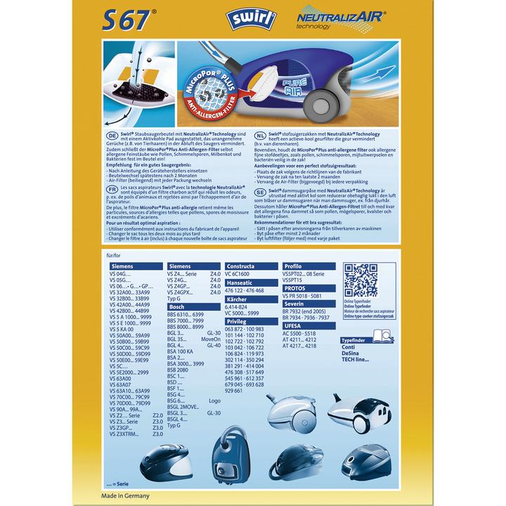 Immagine prodotto Swirl Sacchetti per polvere S67 (1 x)