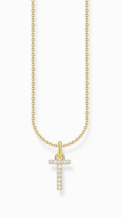 Immagine prodotto Thomas Sabo Catena con ciondolo a forma di lettera T placcato oro (Argento 925, 38 - 45 cm)